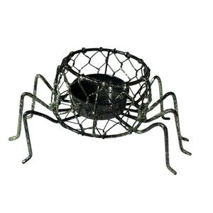 Metal Spider Tealight Votive Candle Holders Halloween Green Glitter Halloween